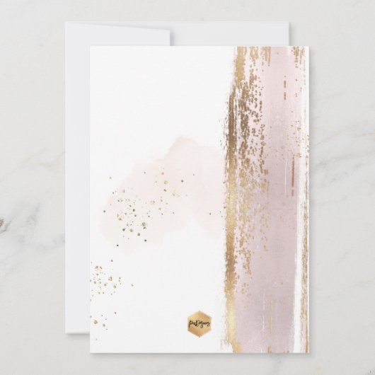 PixDezines H2 ボールド ピンク 洗礼 招待状 (裏面)