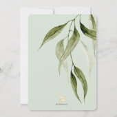 PixDezines H2 ユーカリグリーンの花嫁シャワー 招待状 (裏面)