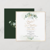 PixDezines H2 ユーカリ 洗礼 初誕生日 招待状 (正面/裏面)