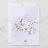PixDezines H2 ライラックパープルの花 洗礼 招待状 (裏面)