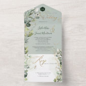 PixDezines H2 ラスティック ガム ユーカリ グリーン ゴールド  アル オールインワン招待状 (内側)