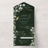 PixDezines H2 ラスティック ガム ユーカリ 緑 金 オールインワン招待状 (内側)