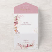 PixDezines H2 ラスティック ダスティ ローズ ユーカリ ゴールド オールインワン招待状 (外側)