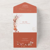 PixDezines H2 ラスティック フォール ユーカリ ゴールド ダスト オール オールインワン招待状 (外側)