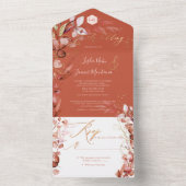 PixDezines H2 ラスティック フォール ユーカリ ゴールド ダスト オール オールインワン招待状 (内側)