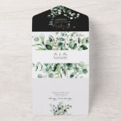 PixDezines H2 ラスティック ユーカリ / RSVP付き オールインワン招待状 (外側)