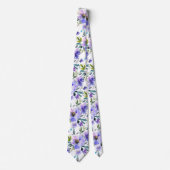 PixDezines H2 春の花 バイオレット パープル ローズ ネクタイ (正面)