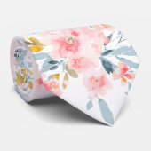 PixDezines H2 春の花 ブルーピンク ネクタイ (ロール)