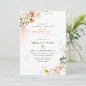 PixDezines H2 秋の庭の花 ボホウェディング 招待状 (スタンド正面)