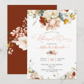 PixDezines H2 秋の庭の花 リハーサルディナー 招待状 (正面/裏面)