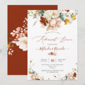 PixDezines H2 秋の庭の花 リハーサルディナー 招待状 (正面/裏面)