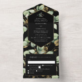 PixDezines H2 素朴 Gum EucalyptusとRSVP オールインワン招待状 (内側)