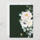 PixDezines H2 緑豊かなゴールド ユーカリ ブライダルシャワー 招待状 (裏面)