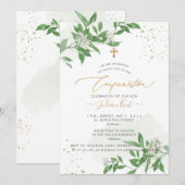 PixDezines H2 緑豊かな白い花 確認 招待状 (正面/裏面)