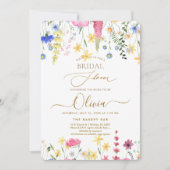 PixDezines H2 繊細な野生の花 ブライダルシャワー 招待状 (正面)