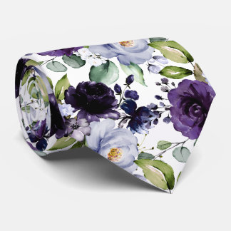 PixDezines H2 花 Violet Lavender パープル ネクタイ