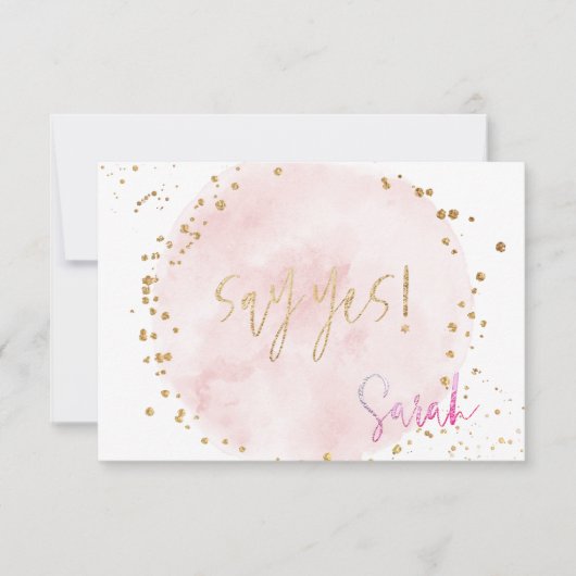 PixDezines H2 Blush Pink Cotton Candy Mitzvah RSVP 招待状 (正面)