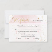 PixDezines H2 Blush Pink Cotton Candy Mitzvah RSVP 招待状 (裏面)