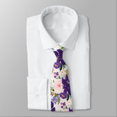PixDezines H2 Blush Pink Purple Flowers  ネクタイ (タイ)