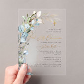 PixDezines H2 Dusty Blue Gum Foliage Communion  アクリル招待状 (インサイチュ (ポータブル))