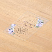 PixDezines H2 Dusty Purple Roses Bat Mitzvah アクリル招待状 (レイダウン)