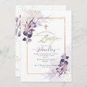 PixDezines H2 Eggplantユーカリプタスボーチゾ 招待状 (正面/裏面)