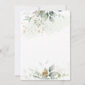 PixDezines H2 Green Gold Eucalyptus Baptism 招待状 (裏面)