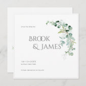 PixDezines H2 Greenery Eucalyptus日付を保存 セーブザデート (正面/裏面)