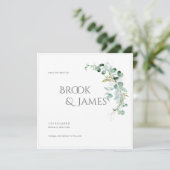 PixDezines H2 Greenery Eucalyptus日付を保存 セーブザデート (スタンド正面)