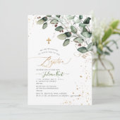 PixDezines H2 Gumユーカリプ素朴タス洗礼 招待状 (スタンド正面)