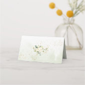 PixDezines H2 Hydrangeas Alabasterバラ プレイスカード (裏面)