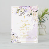 PixDezines H2 Hydrangeas Creamバラ洗礼箔 箔招待状 (立ち正面)