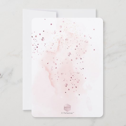 PixDezines H2 Pink Champagne 90 Birthday Bkupfinal 招待状 (裏面)