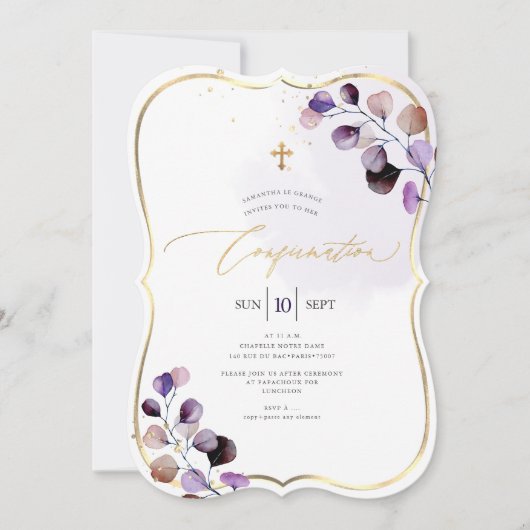 PixDezines H2 Purple Eucalyptusの確認 招待状 (正面)