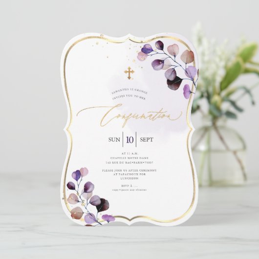 PixDezines H2 Purple Eucalyptusの確認 招待状 (スタンド正面)