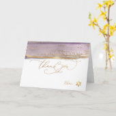 PixDezines H2 Purple Mauve（ユダヤ教の）バル・ミツバー✡ありがとうございま カード (黄色い花)