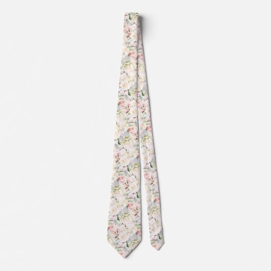 PixDezines H2 Roses Blush Cream DIY Background ネクタイ (正面)