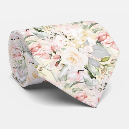 PixDezines H2 Roses Blush Cream DIY Background ネクタイ (ロール)