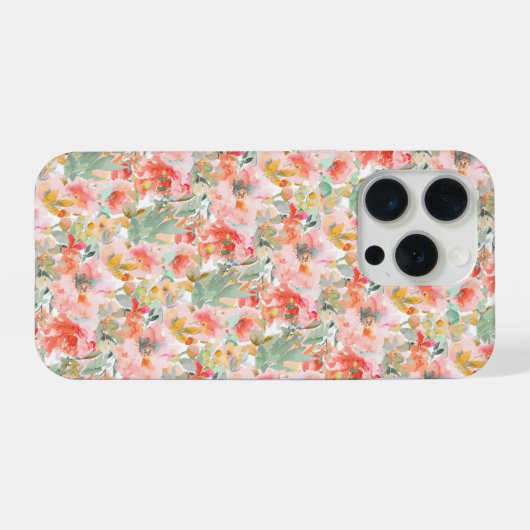 PixDezines H2 Summer Flowers Bright Hues iPhoneケース (裏面横)
