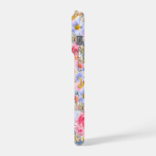 PixDezines H2 Summer Flowers Bright Hues iPhoneケース (左側面)