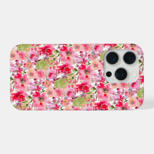PixDezines H2 Summer Flowers Bright Hues iPhoneケース (裏面横)
