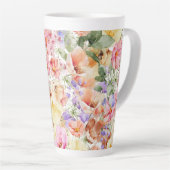 PixDezines H2 Summer Garden Flowers DIY color カフェラテマグ (右アングル)