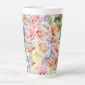 PixDezines H2 Summer Garden Flowers DIY color カフェラテマグ (正面)
