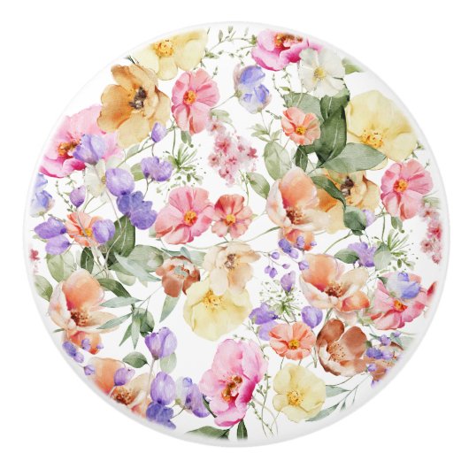 PixDezines H2 Summer Garden Flowers DIY color セラミックノブ (正面)