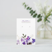 PixDezines H2 Sweetpeas Violet Purpleイヤリング 名刺 (スタンド正面)