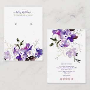 PixDezines H2 Sweetpeas Violet Purpleイヤリング 名刺