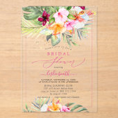 PixDezines H2 Tropical Paradise Bridal Shower アクリル招待状 (正面)