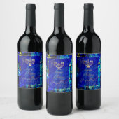 PixDezines Hanukkahお祝い、ステンドグラスアート ワインラベル (ボトル)