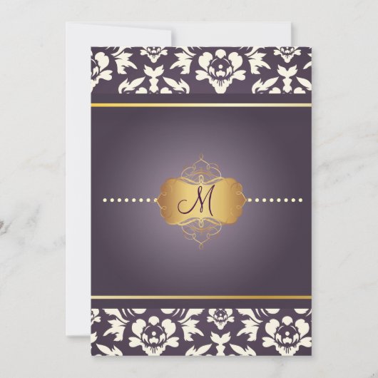 PixDezines Hauteオートクチュールダマスク、パールの母 招待状 (正面)