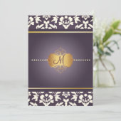 PixDezines Hauteオートクチュールダマスク、パールの母 招待状 (スタンド正面)